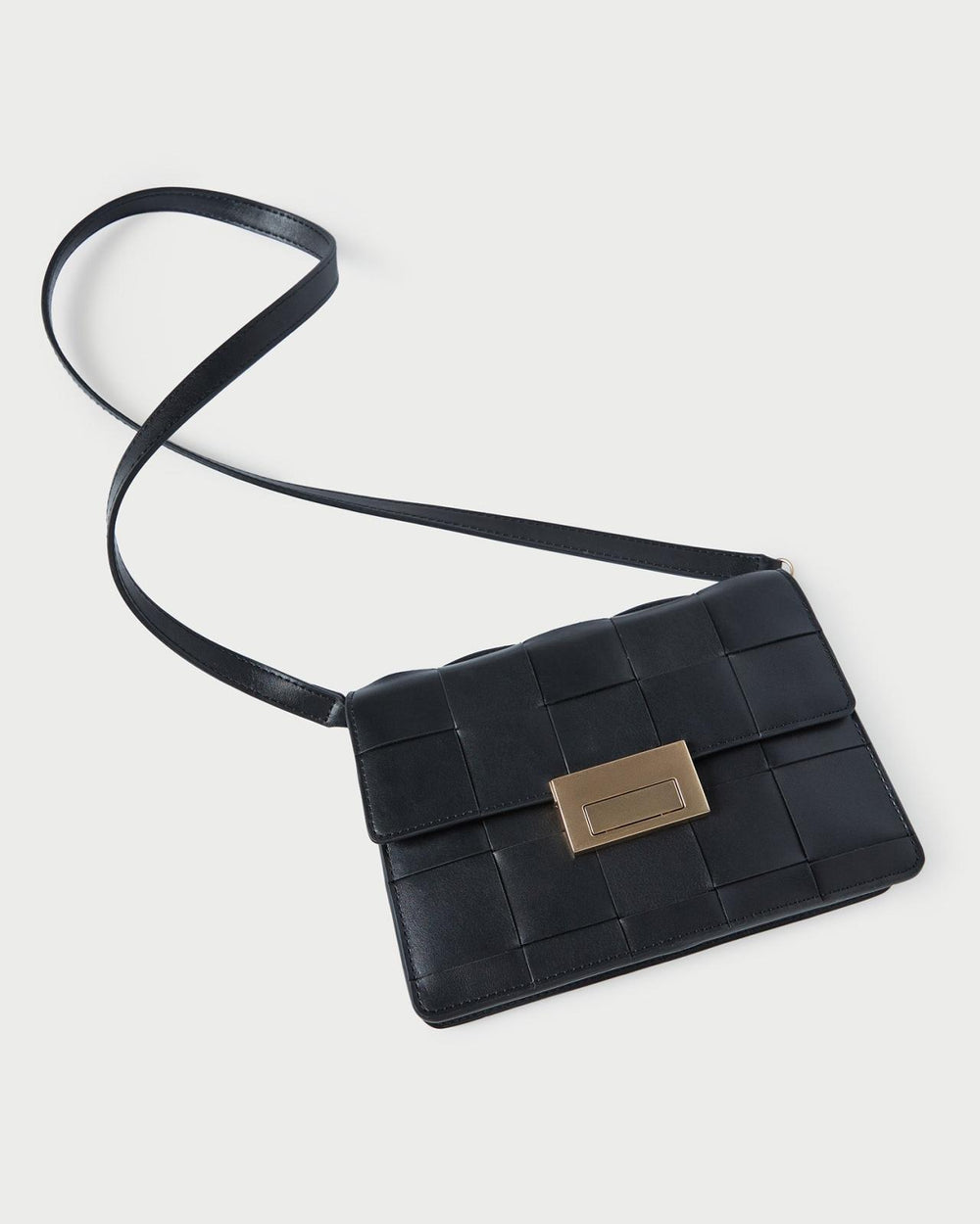 Loeffler Randall Delphine Black Woven Leather Shoulder Bag | Women Shoulder Bags