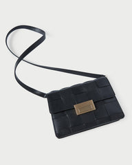 Loeffler Randall Delphine Black Woven Leather Shoulder Bag | Women Shoulder Bags