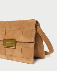 Loeffler Randall Delphine Toffee Woven Suede Shoulder Bag I Crossbodies I Handbags | Women Shoulder Bags