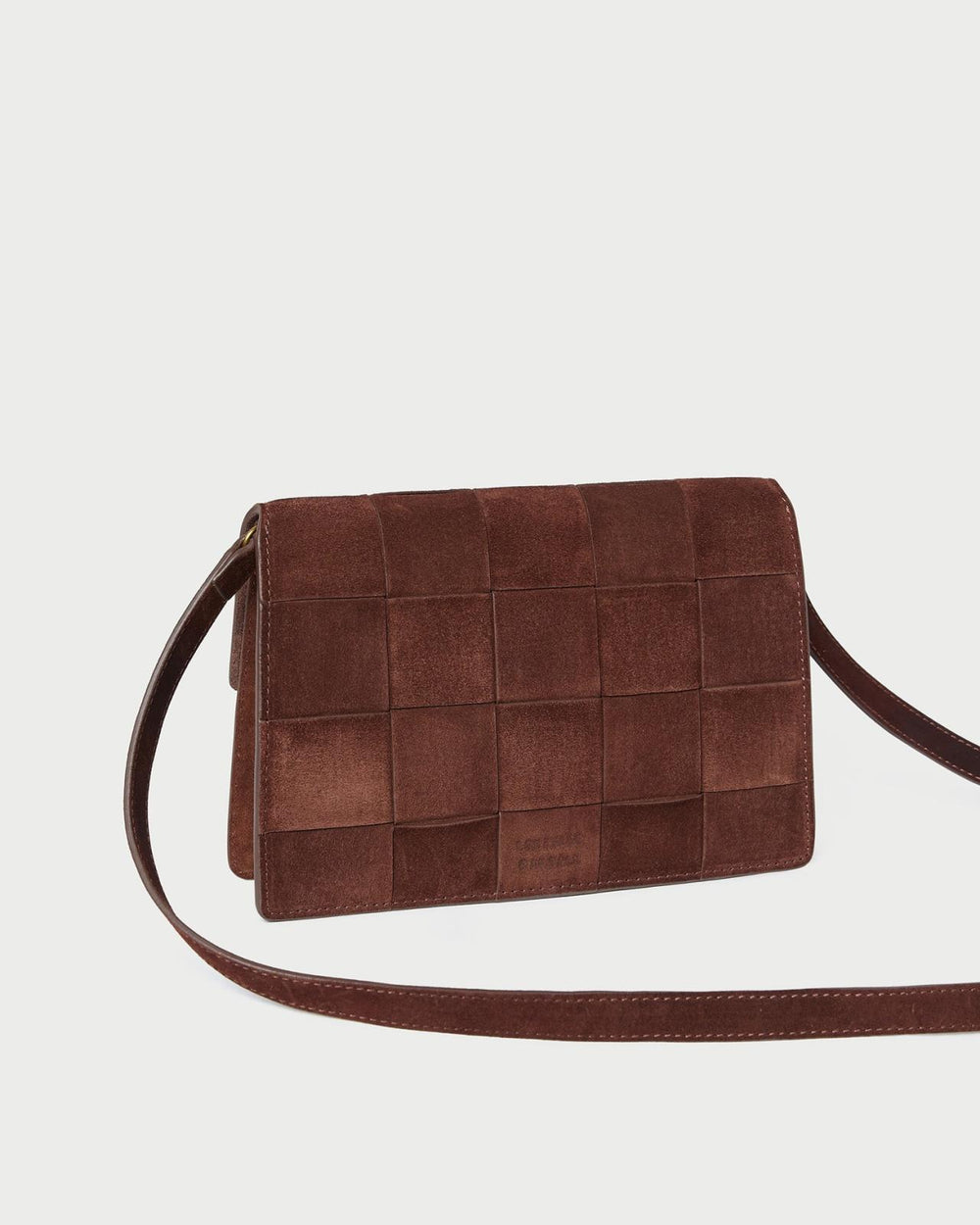 Loeffler Randall Delpine Espresso Woven Suede Shoulder Bag | Women Shoulder Bags