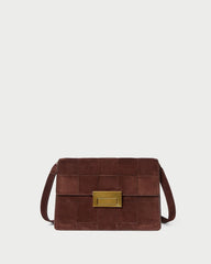 Loeffler Randall Delpine Espresso Woven Suede Shoulder Bag | Women Shoulder Bags