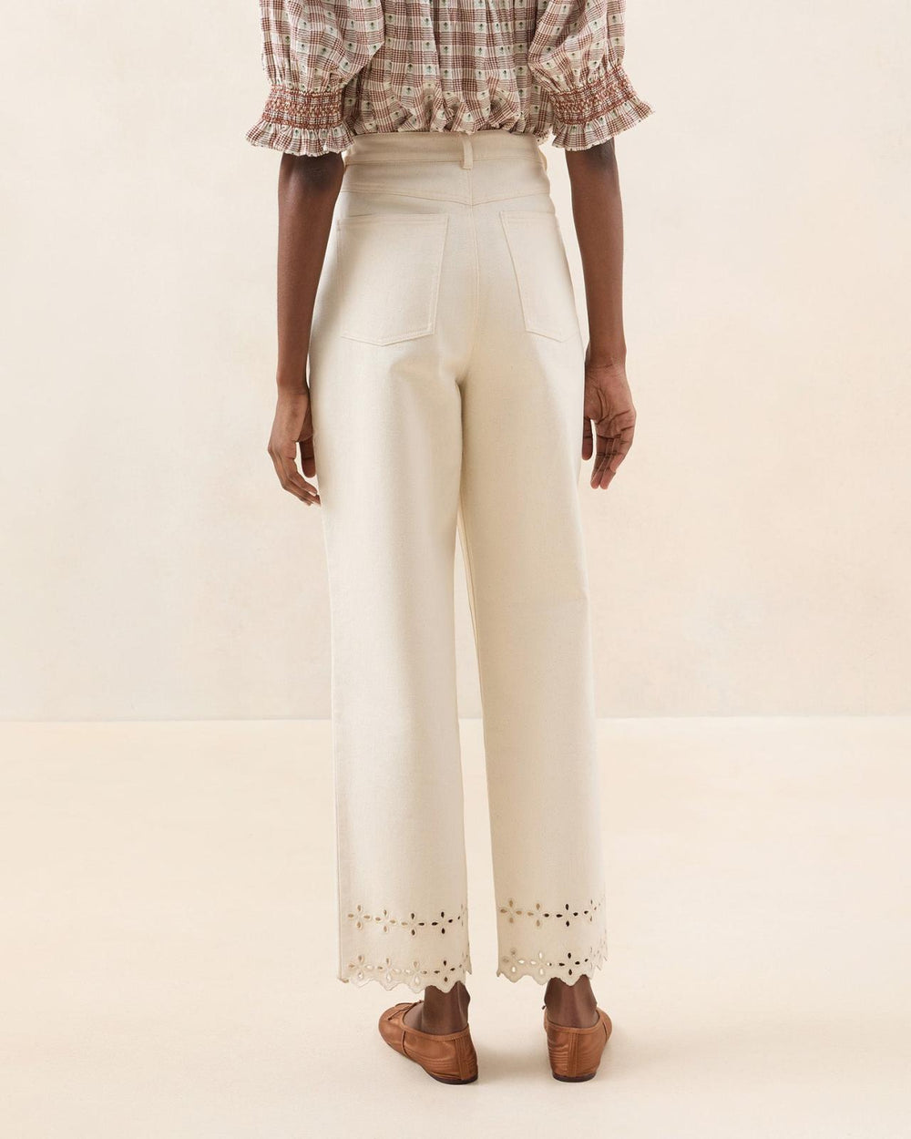 Loeffler Randall Demi Natural Embroidered Pant L Bottoms L Apparel | Women Bottoms