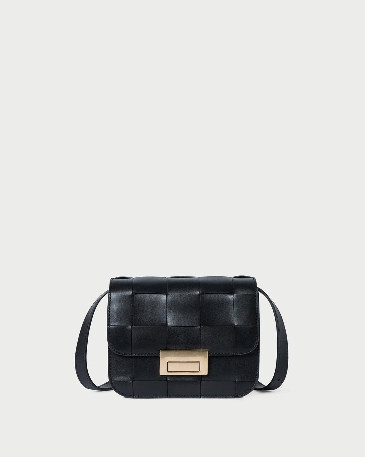 Loeffler Randall Desi Black Woven Leather Crossbody | Women Crossbodies