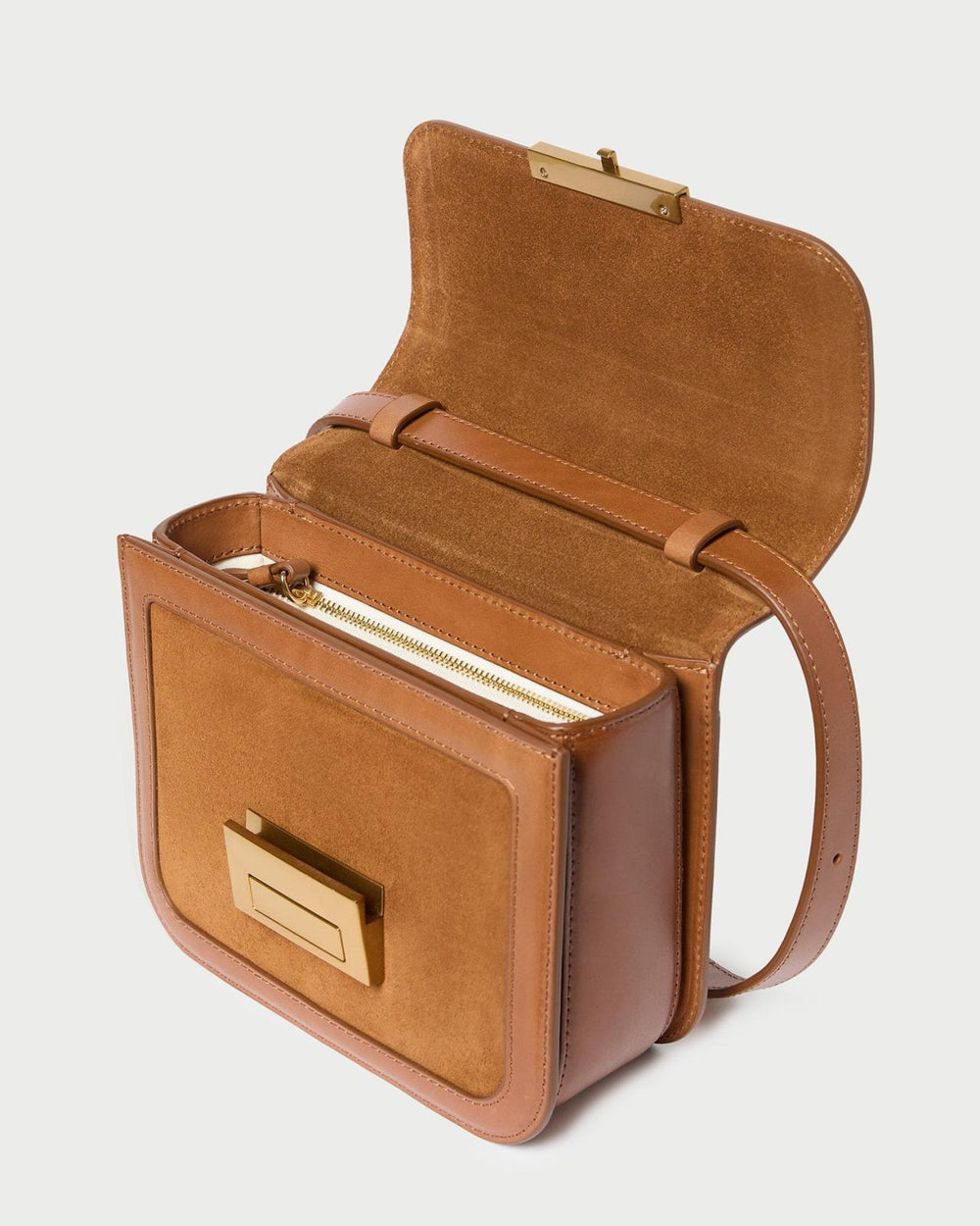 Loeffler Randall Desi Cacao Suede/Leather Crossbody | Women Crossbodies