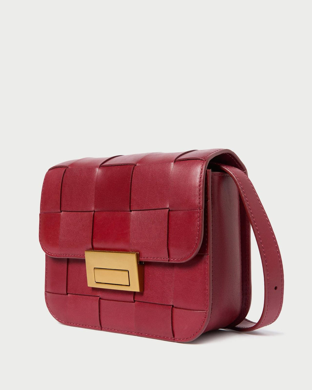 Loeffler Randall Desi Wine Woven Leather Crossbody | Women Crossbodies