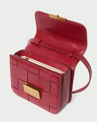Loeffler Randall Desi Wine Woven Leather Crossbody | Women Crossbodies