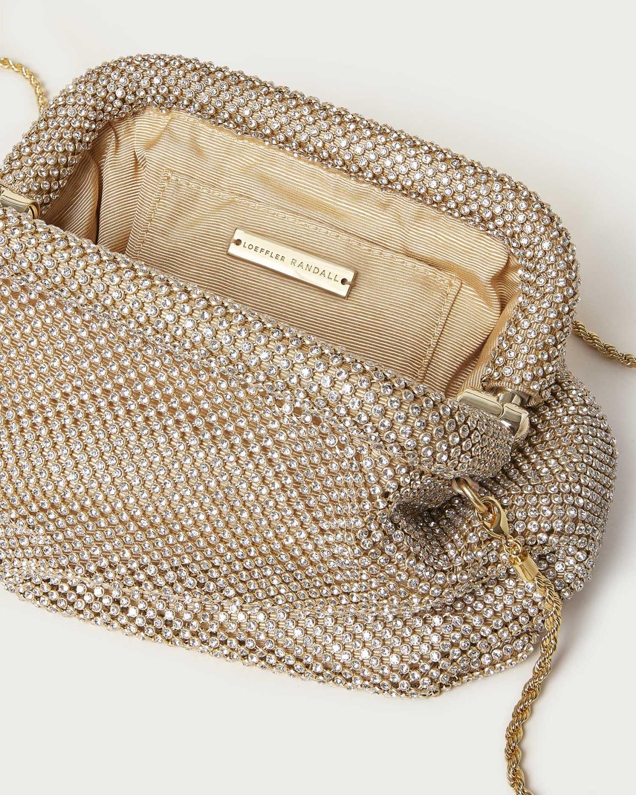 Loeffler Randall Doreen Gold Diamanté Frame Pouch | Women Clutches