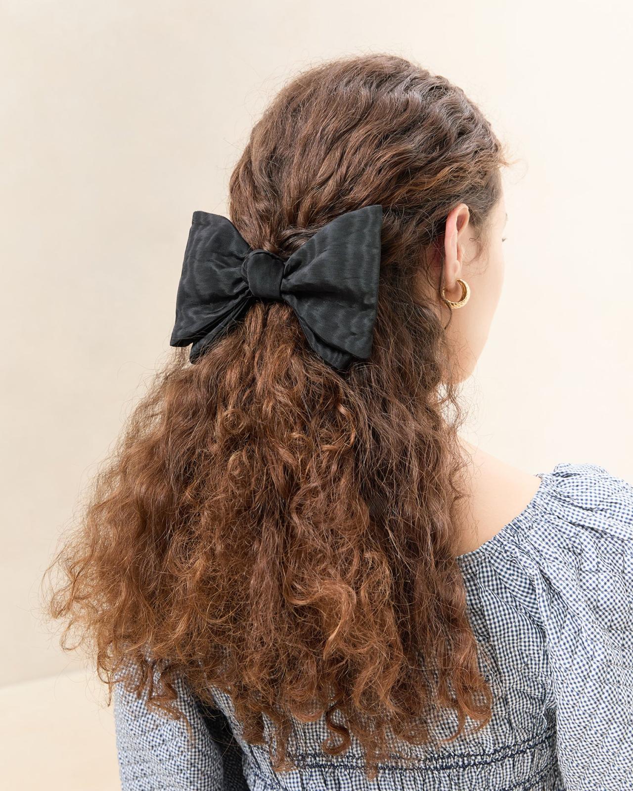 Loeffler Randall Eden Black Bow Hair Clip | Women Accessories