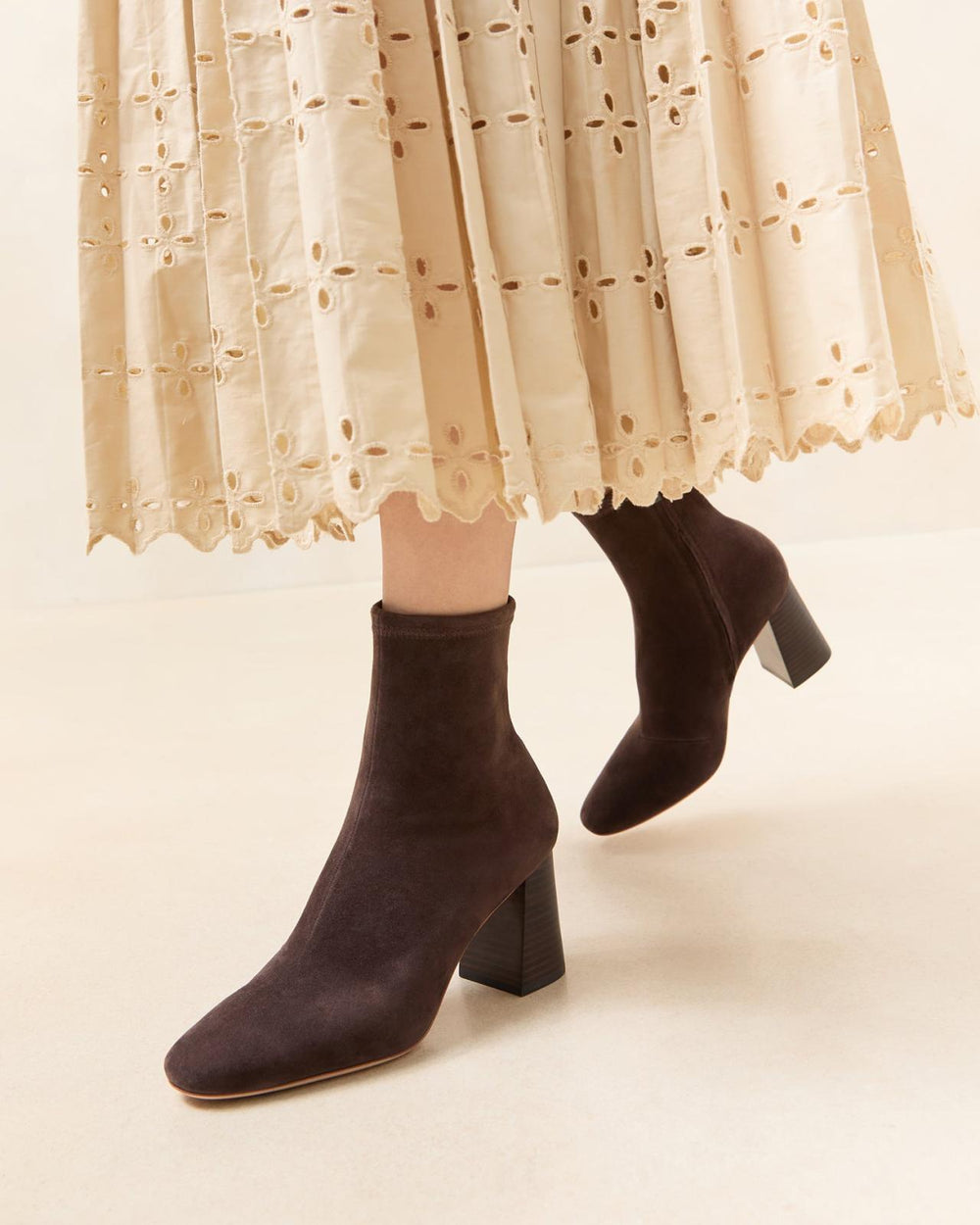 Loeffler Randall Elise Dark Brown Stretch Bootie | Women Boots