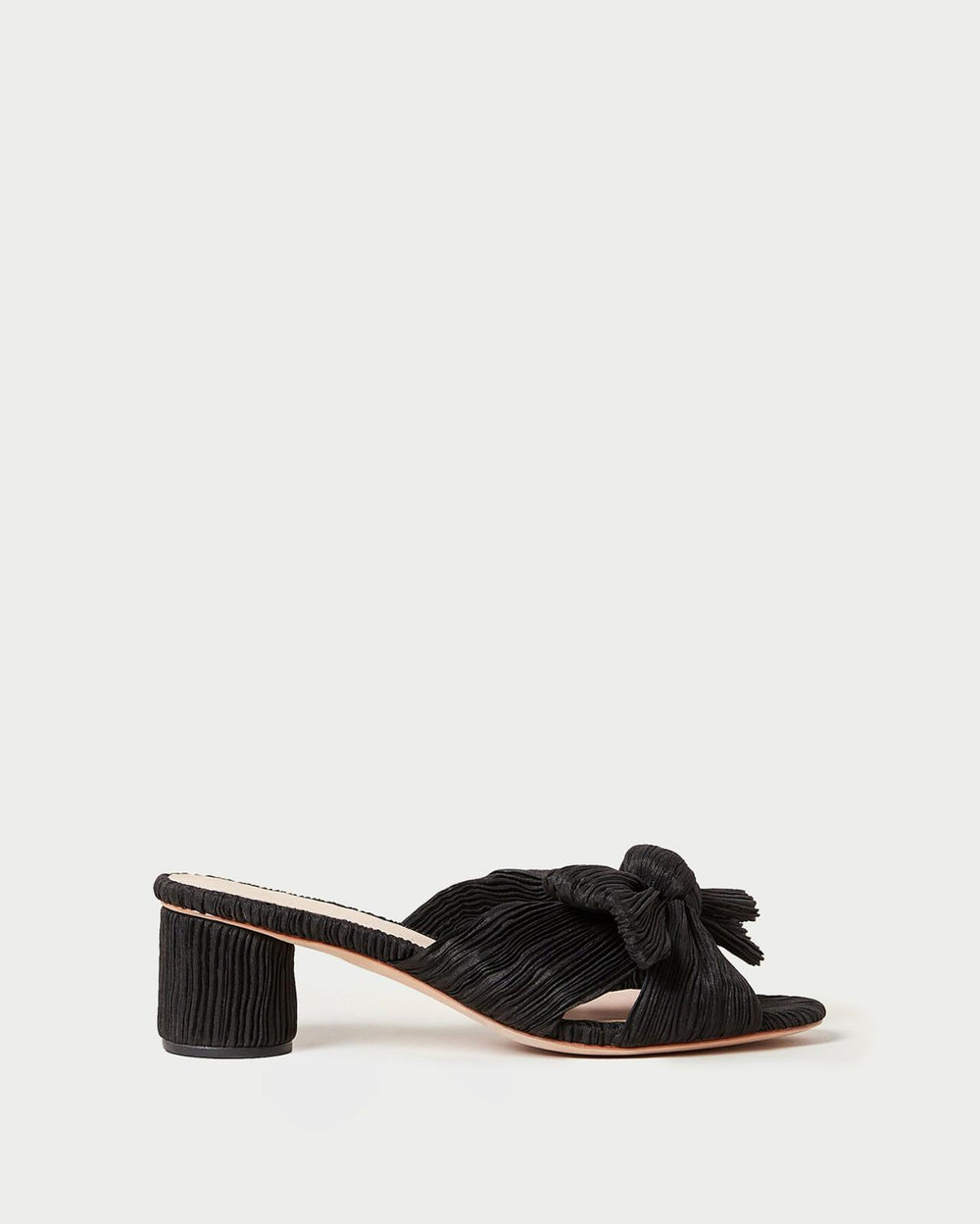 Loeffler Randall Emilia Black Pleated Bow Heel | Women Heeled Sandals