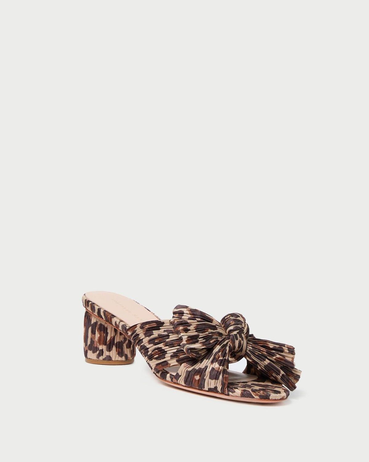 Loeffler Randall Emilia Leopard Pleated Bow Sandal | Women Heeled Sandals