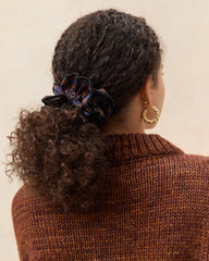 Loeffler Randall Felice Navy/Rust Plaid Scrunchie | Women Accessories