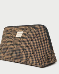 Loeffler Randall Frances Brown/Black Check Cosmetic Pouch | Women Accessories
