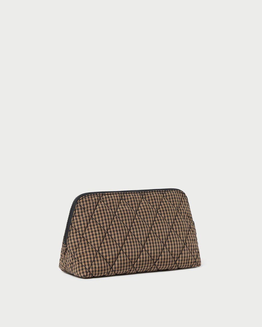 Loeffler Randall Frances Brown/Black Check Cosmetic Pouch | Women Accessories