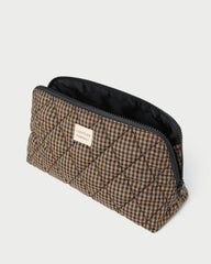 Loeffler Randall Frances Brown/Black Check Cosmetic Pouch | Women Accessories