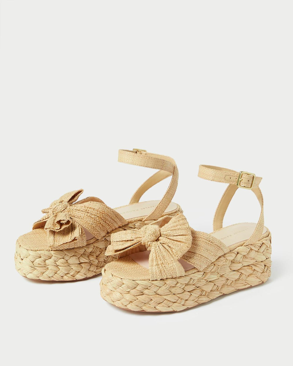 Loeffler Randall Gaby Natural Pleated Bow Espadrille L Espadrilles L Footwear | Women Flats &amp; Loafers