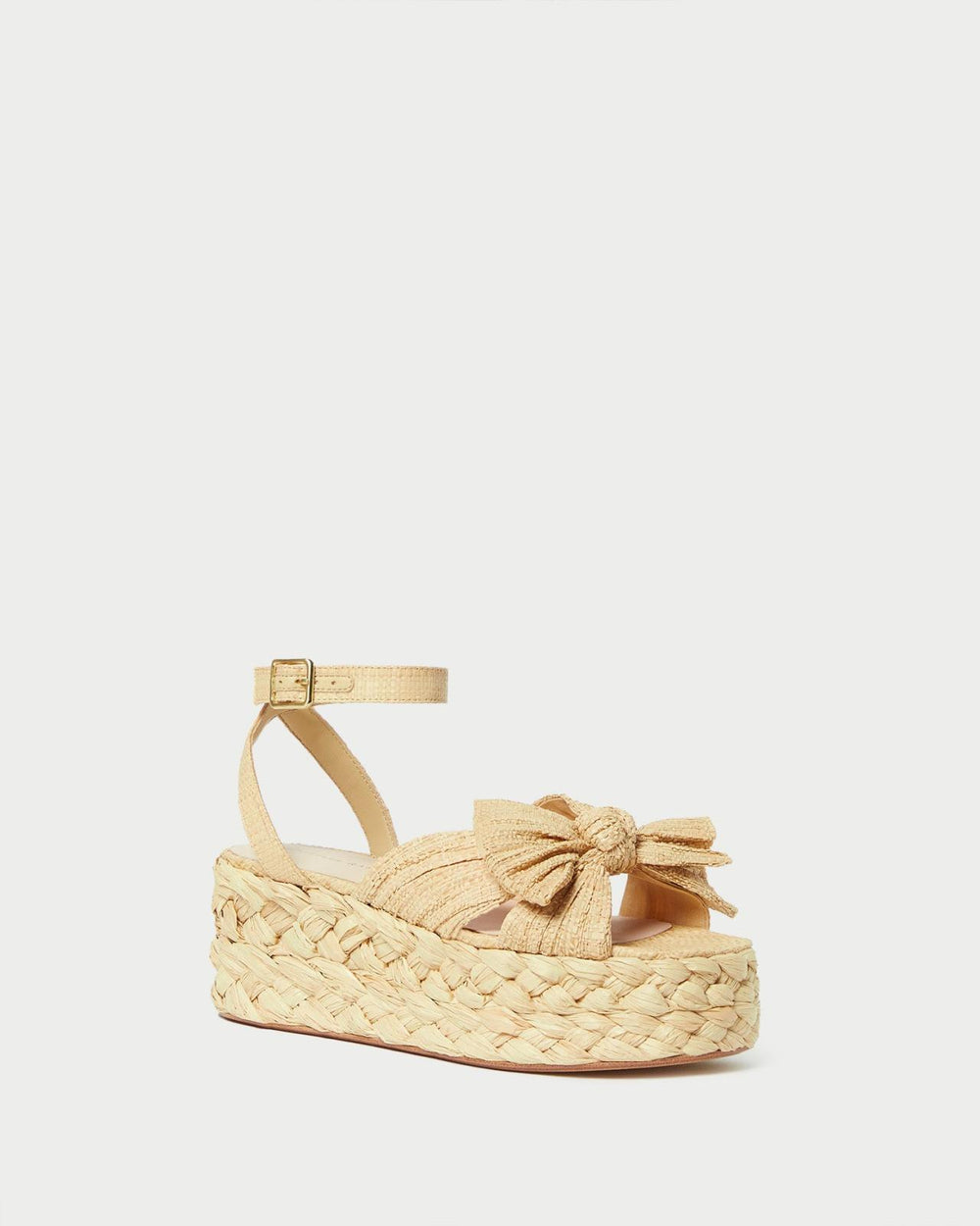 Loeffler Randall Gaby Natural Pleated Bow Espadrille L Espadrilles L Footwear | Women Flats &amp; Loafers
