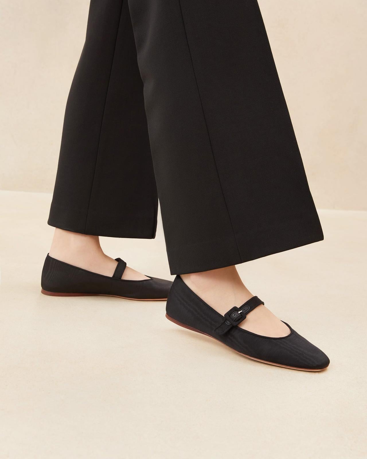 Loeffler Randall Ginger Black Moiré Mary Jane L Flats L Footwear | Women Flats &amp; Loafers