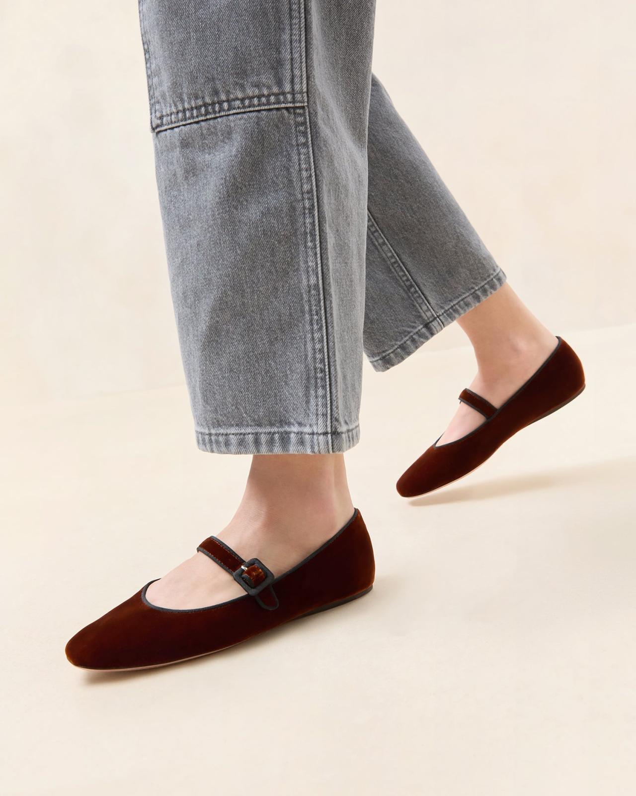 Loeffler Randall Ginger Sienna Velvet Mary Jane | Women Flats &amp; Loafers