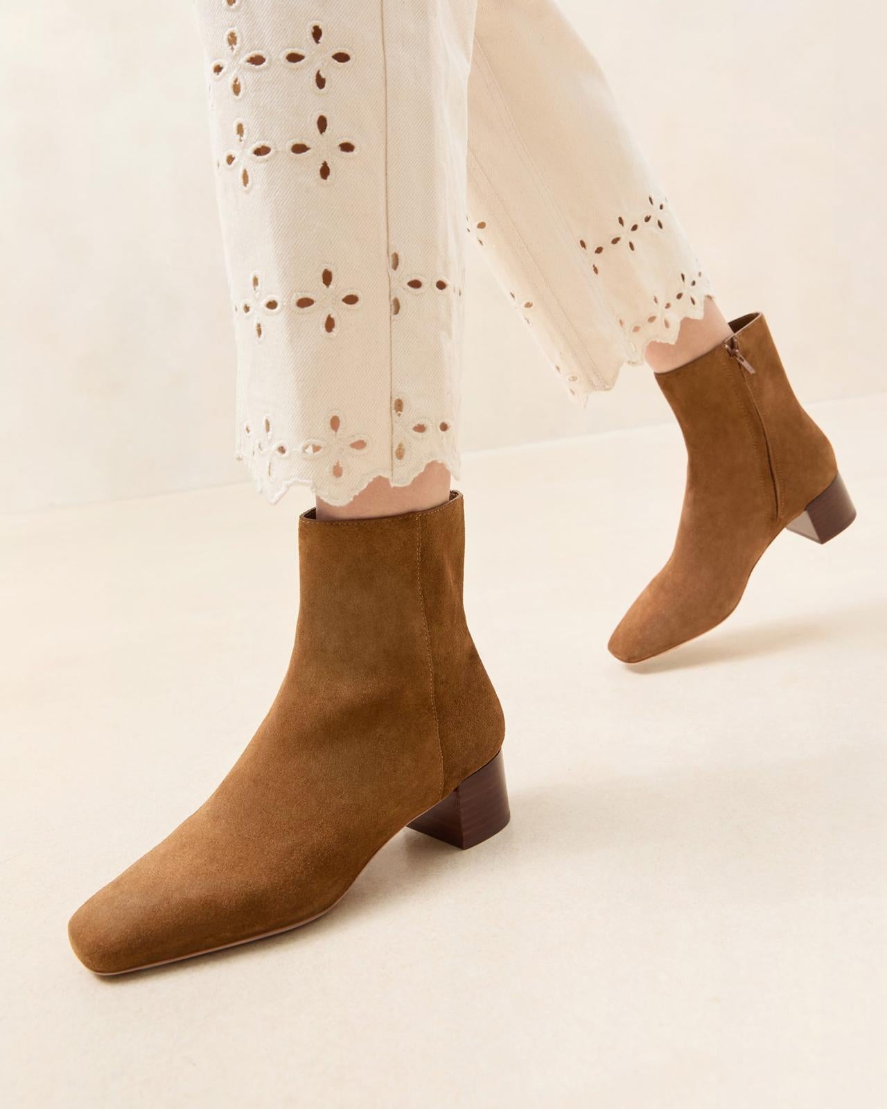 Loeffler Randall Ginny Cacao Suede Ankle Boot | Women Boots