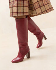 Loeffler Randall Goldy Wine Leather Tall Boot | Women Boots