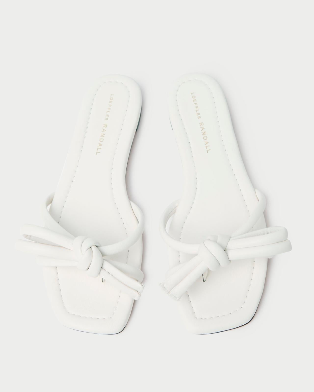Loeffler Randall Hadley White Bow Sandal L Flat Sandals L Footwear | Women Flat Sandals