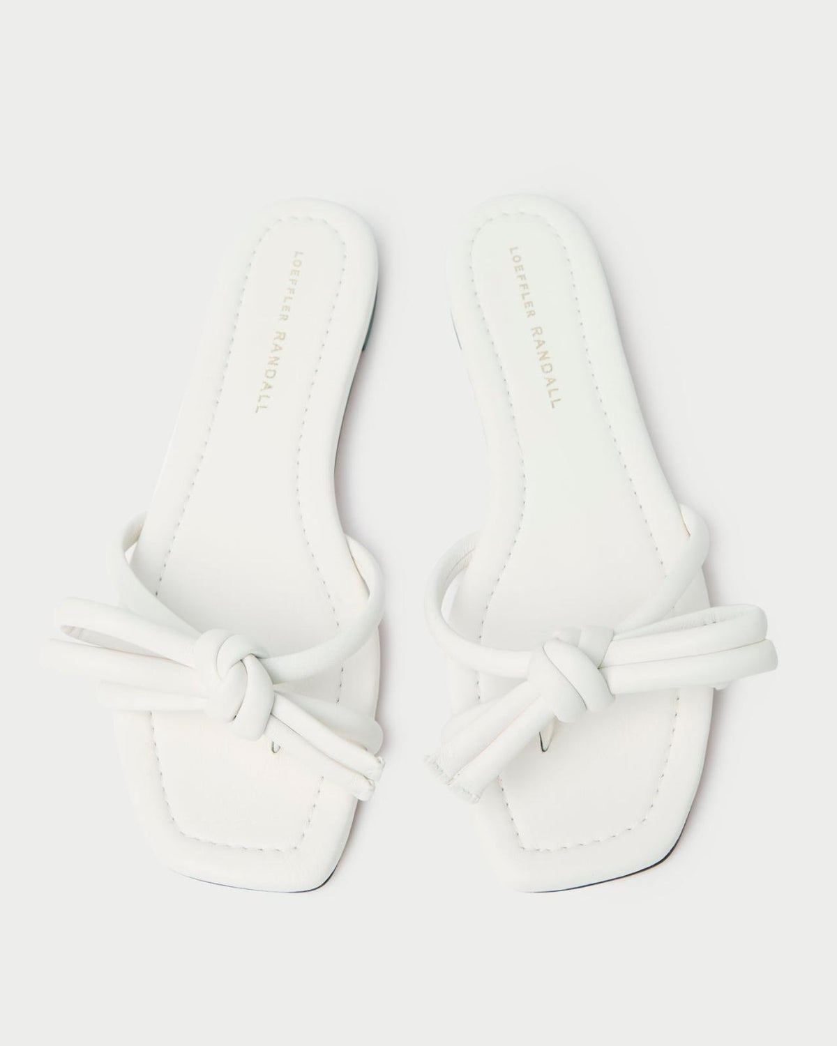 Loeffler Randall Hadley White Bow Sandal L Flat Sandals L Footwear | Women Flat Sandals