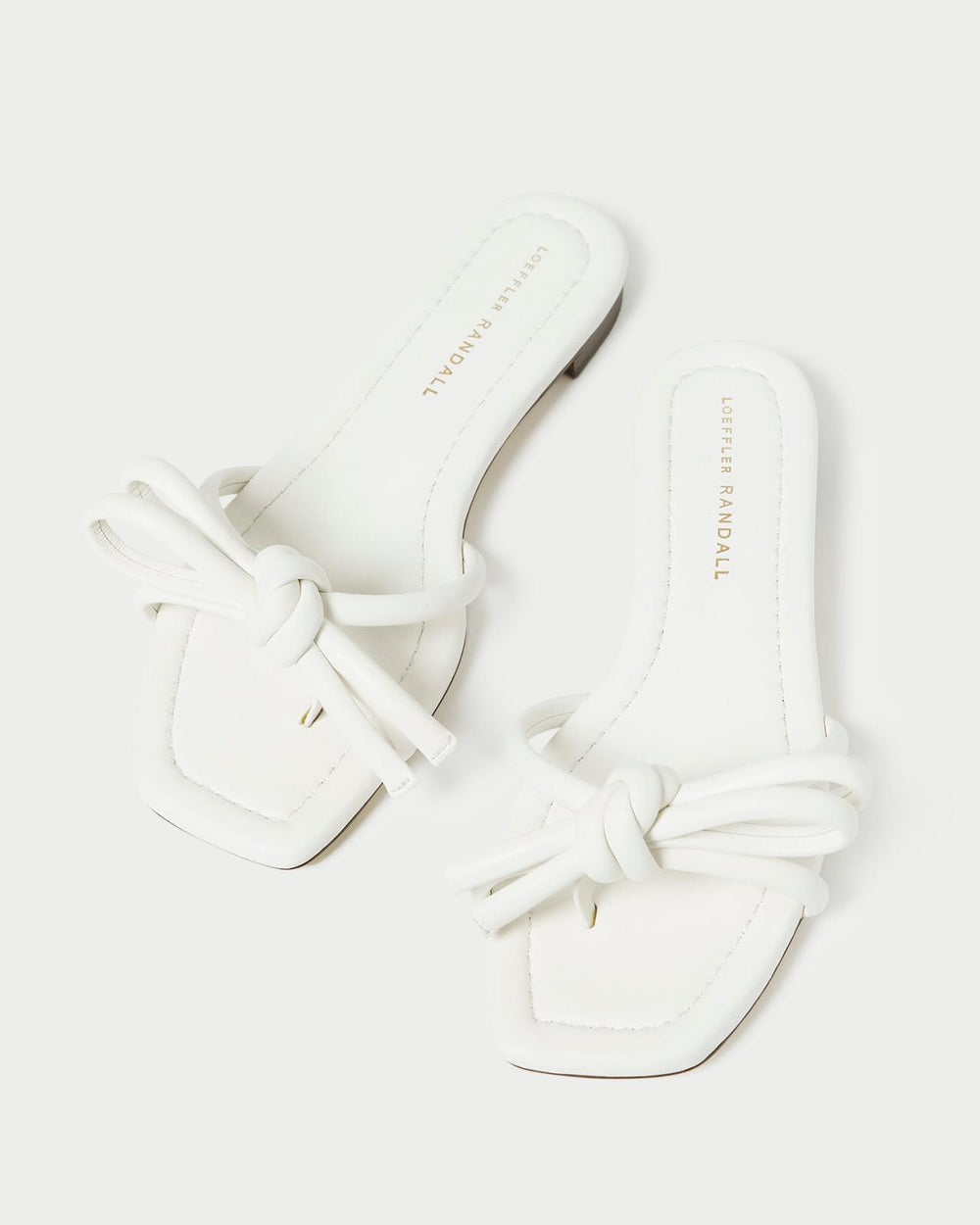 Loeffler Randall Hadley White Bow Sandal L Flat Sandals L Footwear | Women Flat Sandals