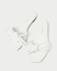 Loeffler Randall Hadley White Bow Sandal L Flat Sandals L Footwear | Women Flat Sandals