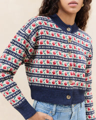 Loeffler Randall Idris Blue Jean Floral Cardigan L Sweaters &amp; Knits L Apparel | Women Tops