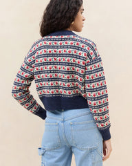 Loeffler Randall Idris Blue Jean Floral Cardigan L Sweaters &amp; Knits L Apparel | Women Tops