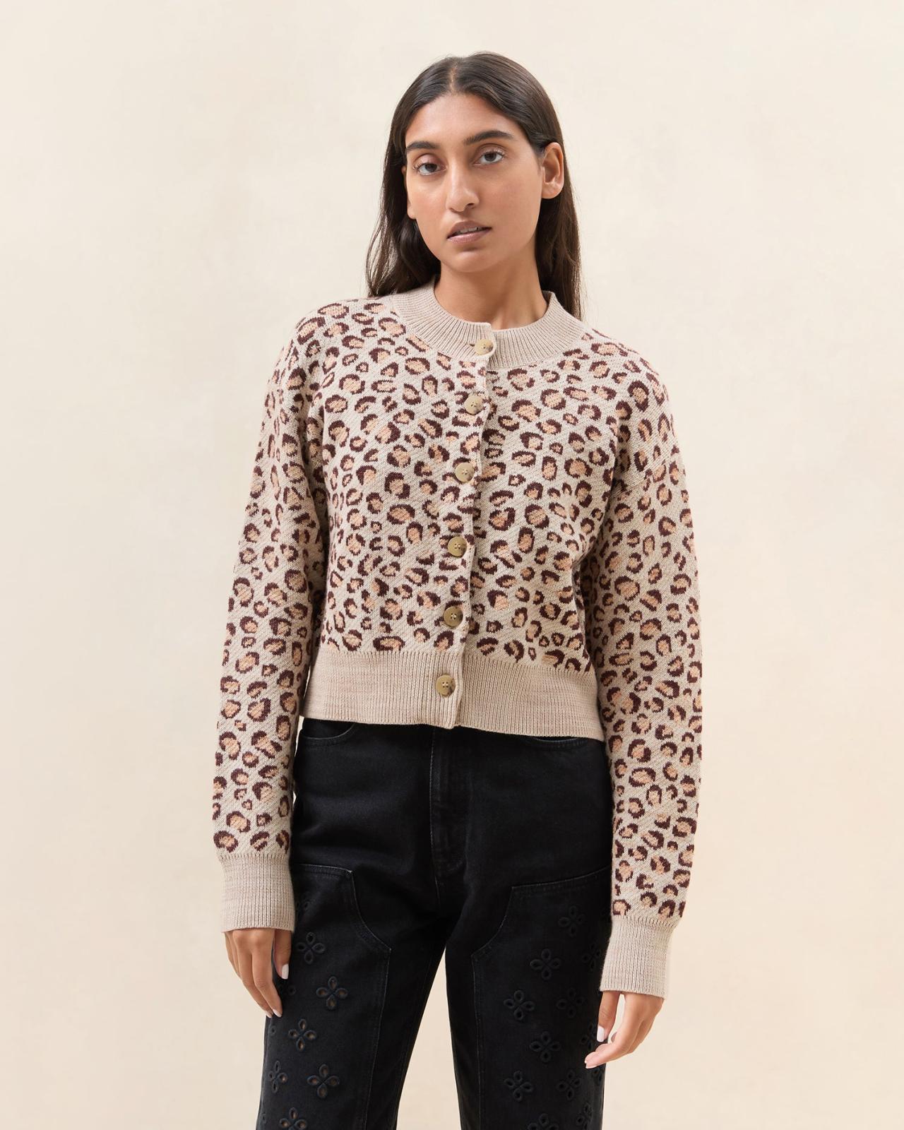 Loeffler Randall Idris Leopard Cardigan L Sweaters &amp; Knits L Apparel | Women Tops