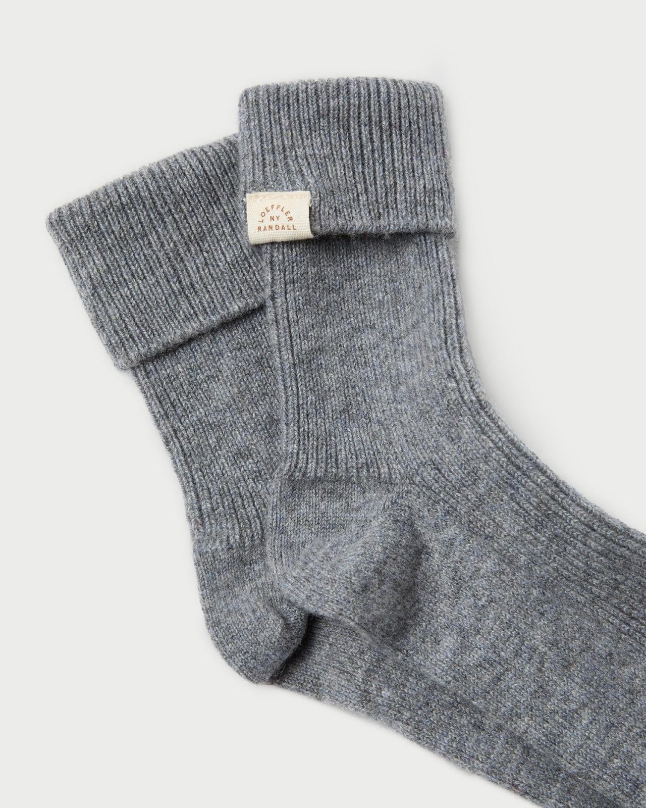 Loeffler Randall Irene Grey Cashmere Socks | Women Accessories