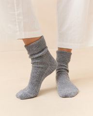 Loeffler Randall Irene Grey Cashmere Socks | Women Soft Accessories