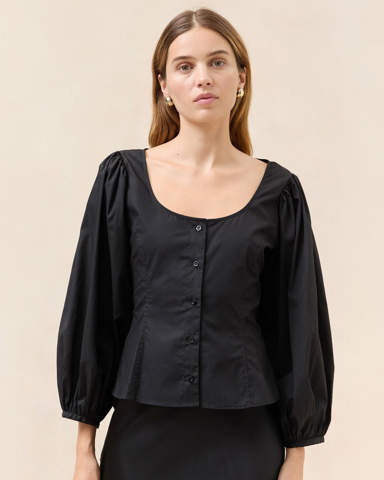 Loeffler Randall Isa Black Blouse | Women Tops