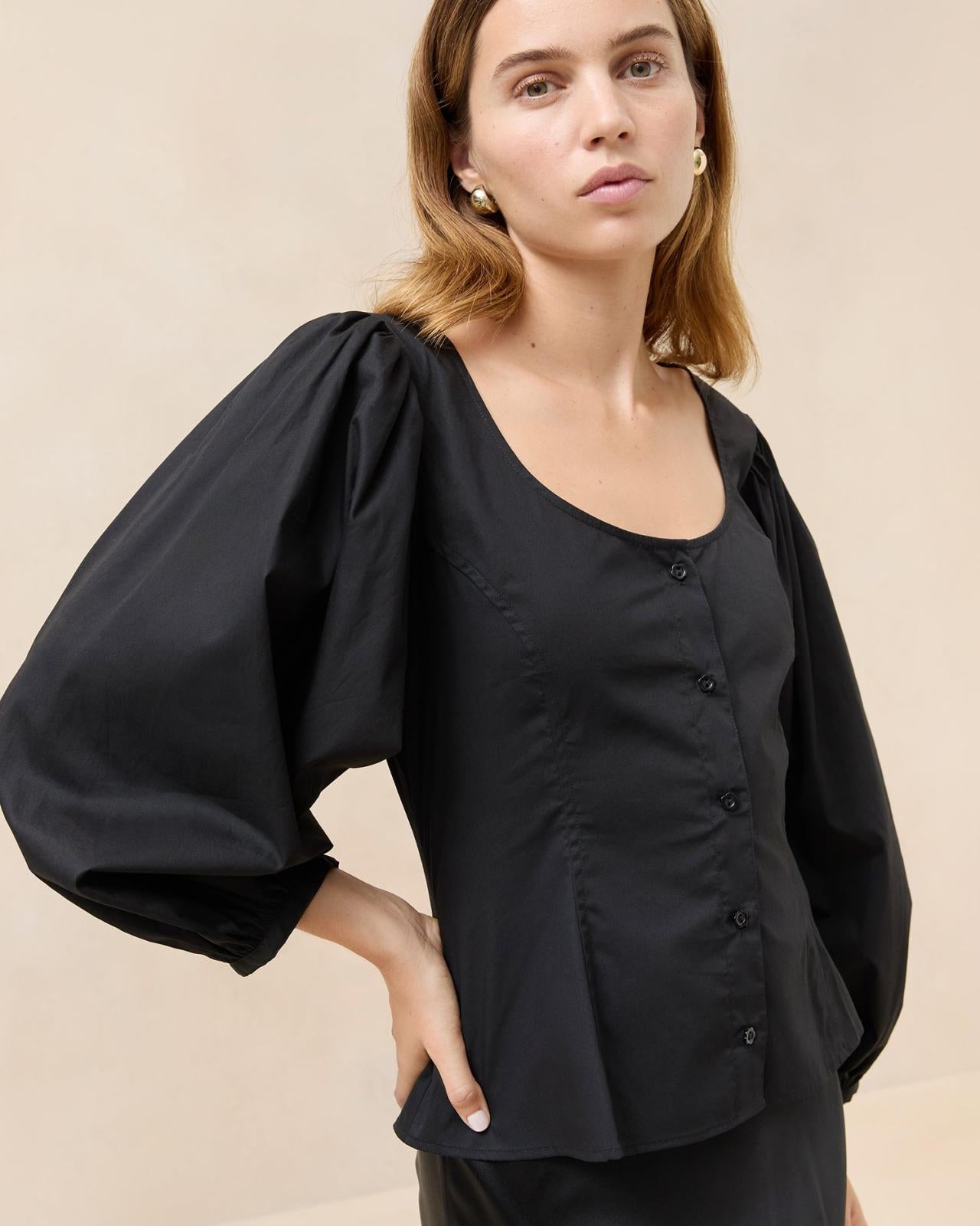 Loeffler Randall Isa Black Blouse | Women Tops