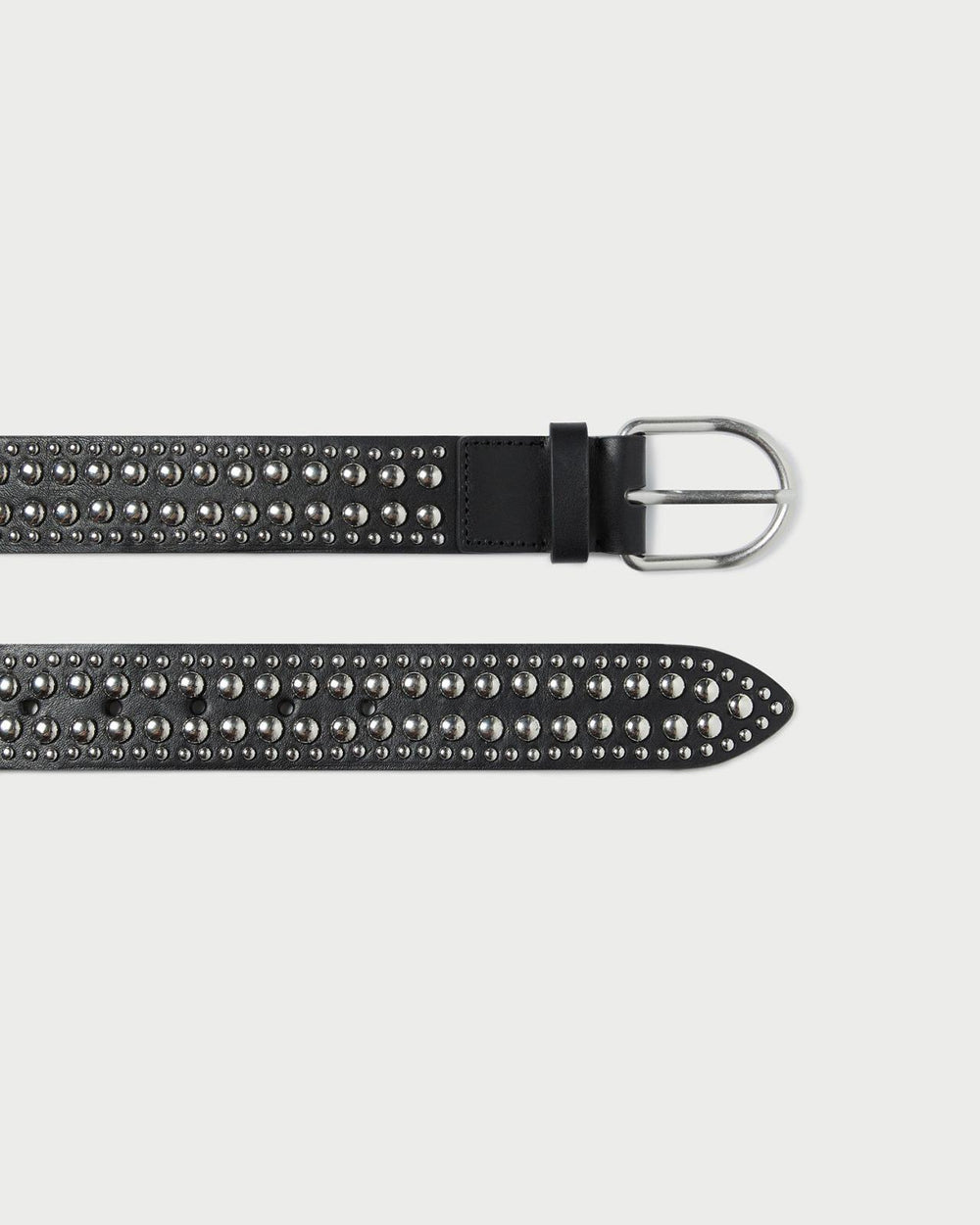 Loeffler Randall Isaac Black/Silver Studded Belt | Women Accessories