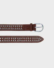 Loeffler Randall Isaac Espresso/Silver Studded Belt | Women Belts