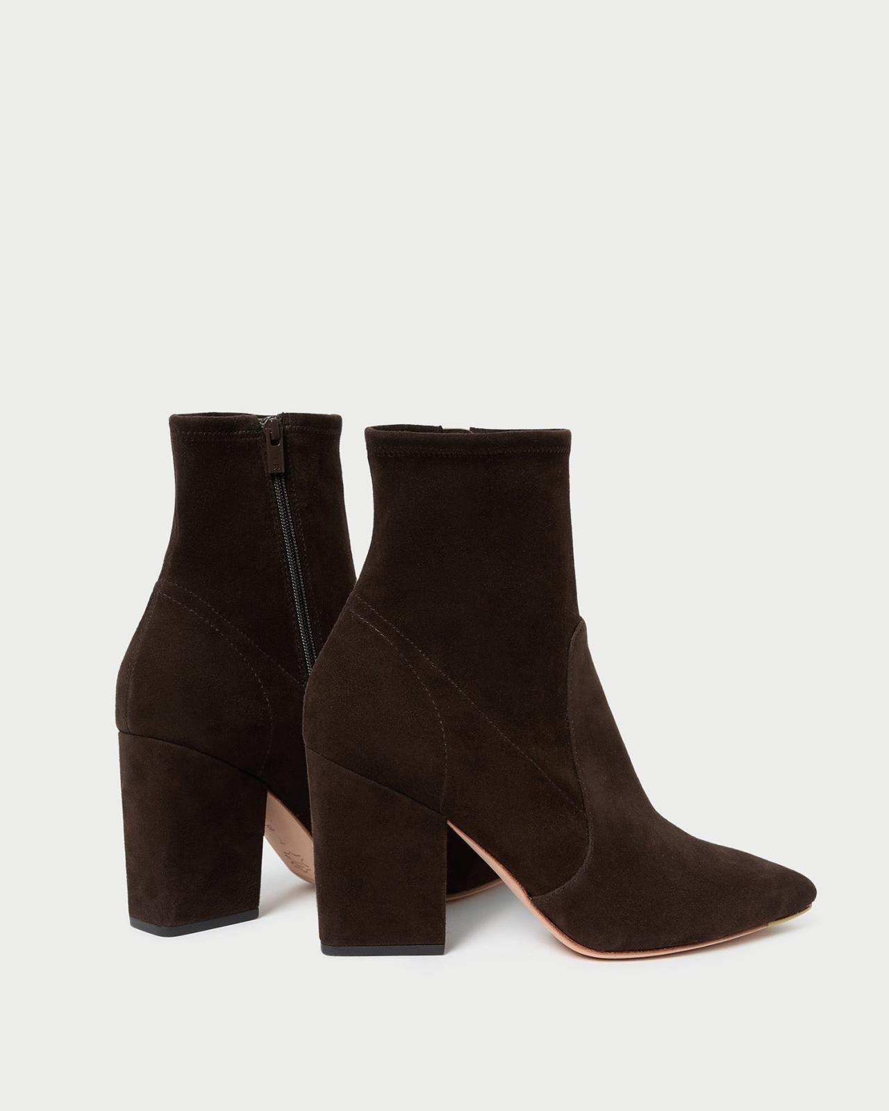 Loeffler Randall Isla Brown Suede Slim Bootie | Women Boots