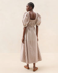 Loeffler Randall Jessa Brown Tulip Gingham Dress I Dresses I Apparel | Women Dresses