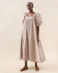 Loeffler Randall Jessa Brown Tulip Gingham Dress I Dresses I Apparel | Women Dresses