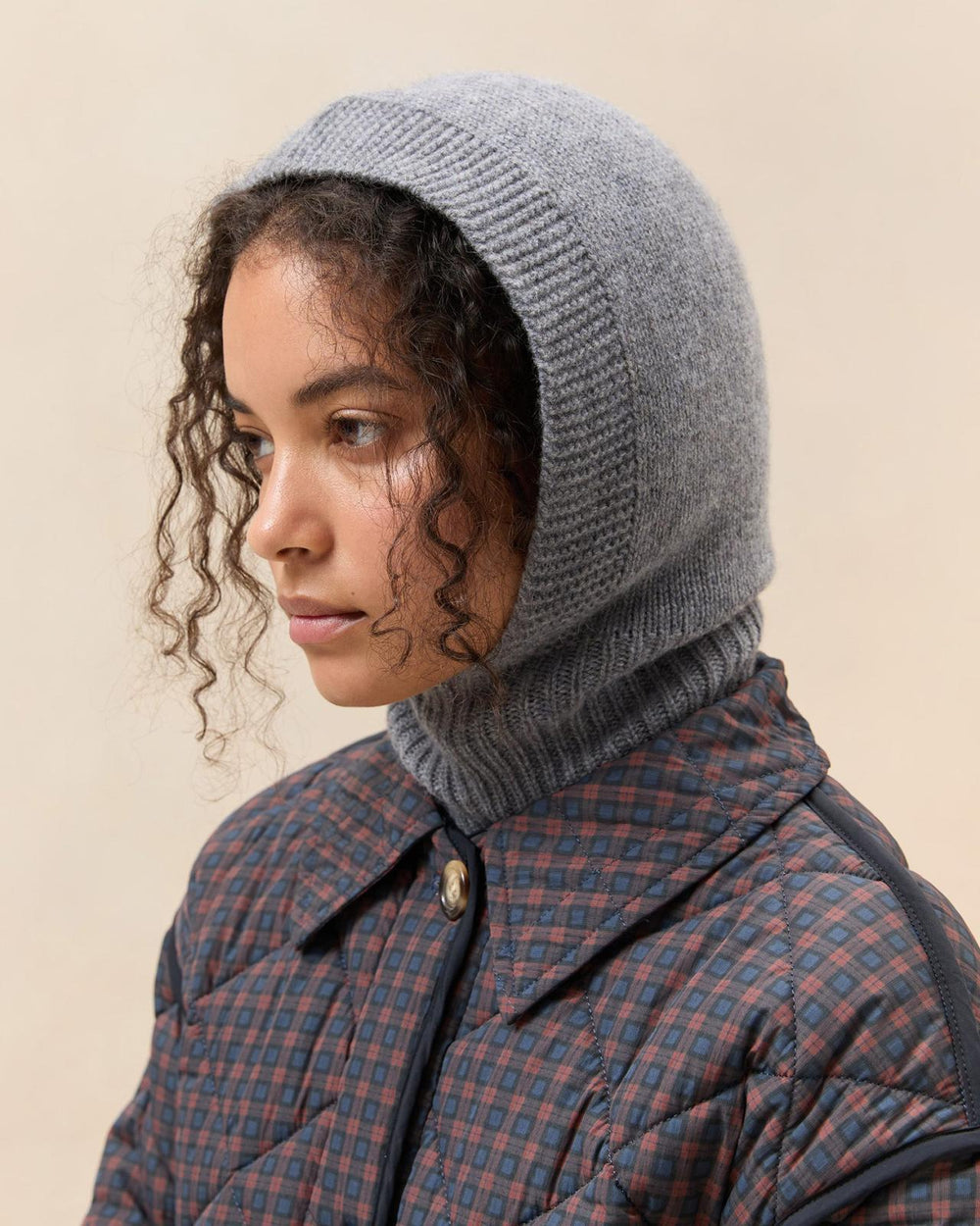 Loeffler Randall Jimi Grey Cashmere Balaclava | Women Soft Accessories