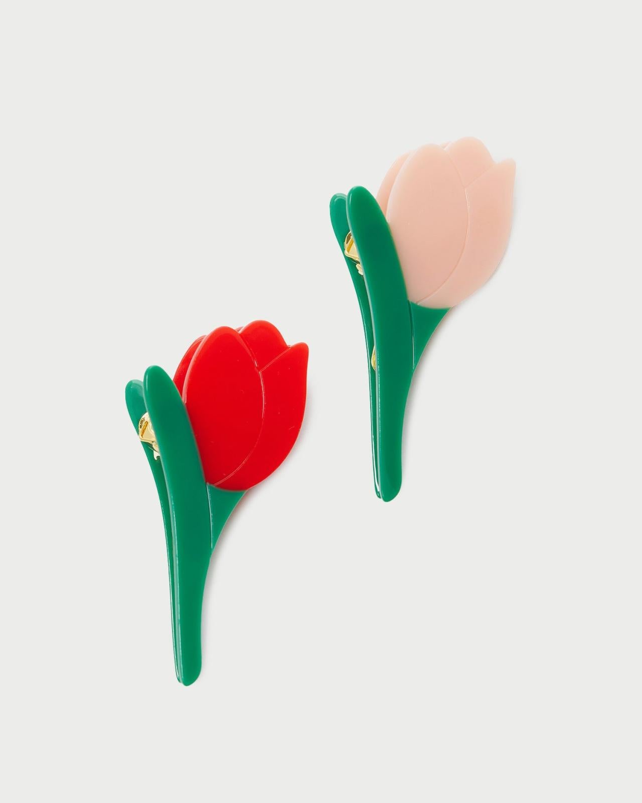 Loeffler Randall Juniper Red/Pink Multi Tulip Clip Set L Hair Accessories L Accessories | Women Accessories