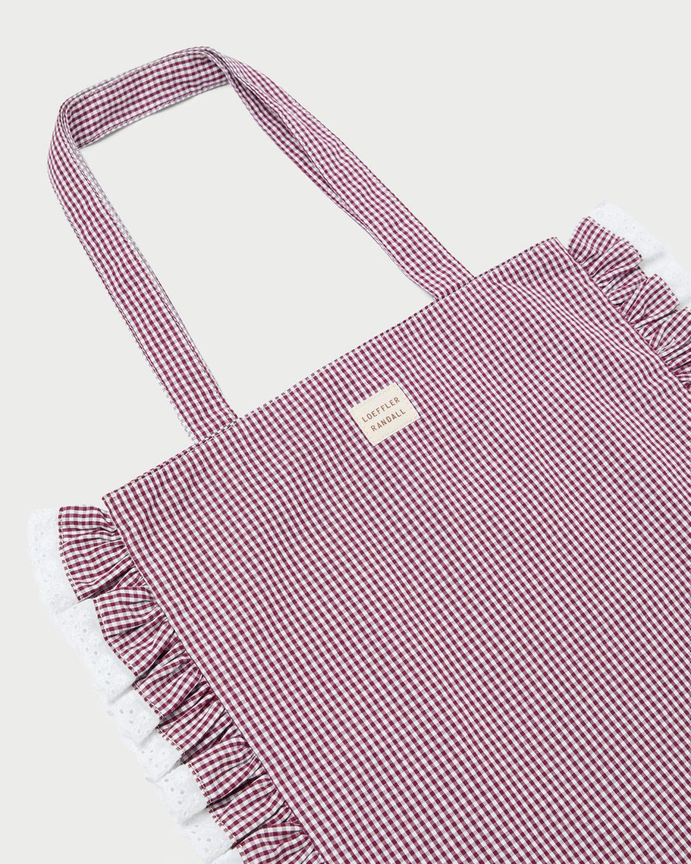 Loeffler Randall Justine Maroon Ruffle Tote | Women Totes