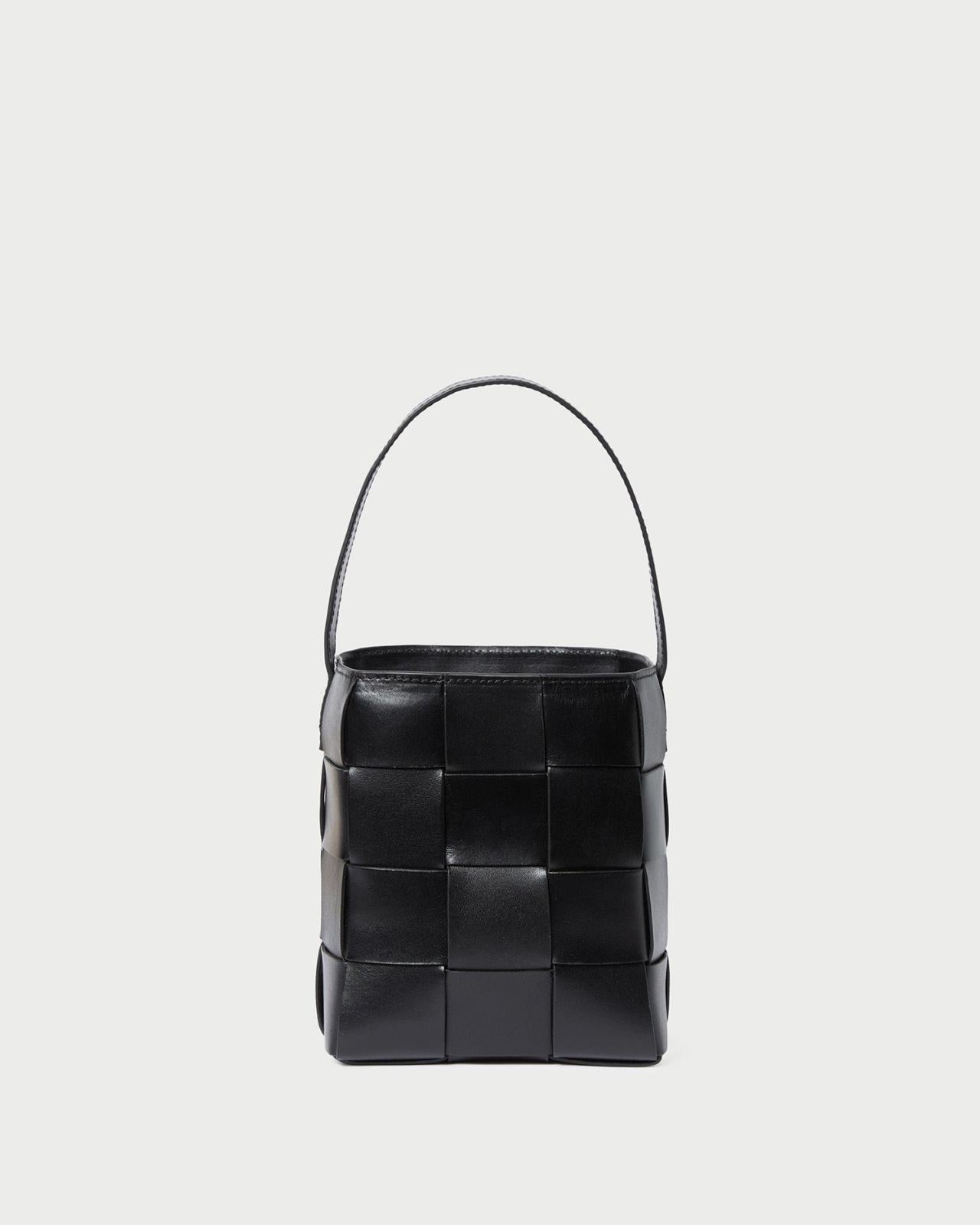 Loeffler Randall Laith Black Woven Bucket Bag | Women Shoulder Bags