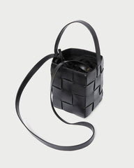 Loeffler Randall Laith Black Woven Bucket Bag | Women Shoulder Bags