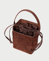 Loeffler Randall Laith Espresso Woven Bucket Bag | Women Shoulder Bags