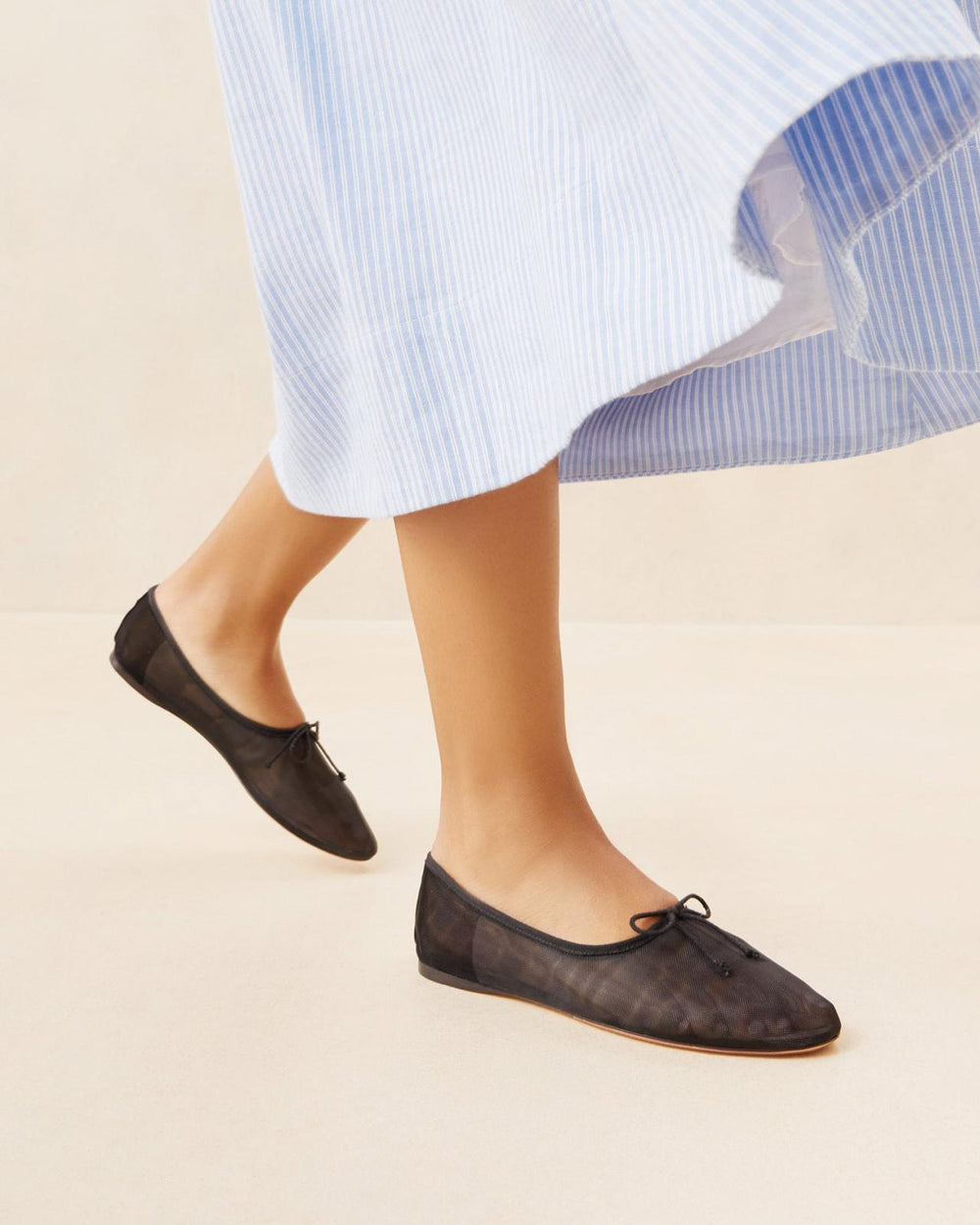 Loeffler Randall Landon Black Mesh Ballet Flat L Flats L Footwear | Women Flats &amp; Loafers