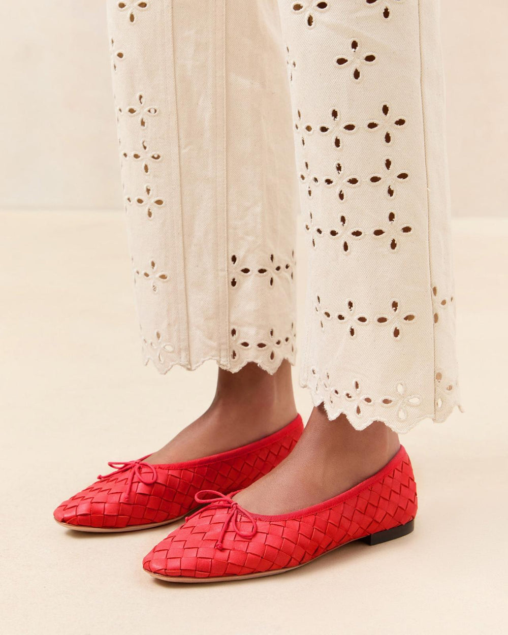 Loeffler Randall Landry Red Woven Ballet Flat | Women Flats &amp; Loafers