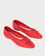 Loeffler Randall Landry Red Woven Ballet Flat | Women Flats &amp; Loafers